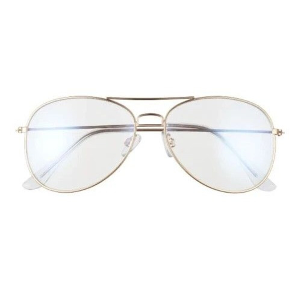 BP. 58mm Blue Light Blocking Glasses - Retro Aviator Styling, Gold Frame